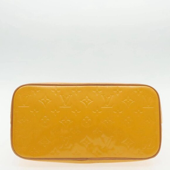 LOUIS VUITTON Monogram Vernis Houston Hand Bag Lime Yellow M91055 LV Auth 95398 - Picture 7 of 16
